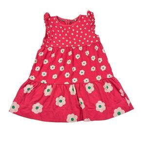 Mini Boden Red Floral Dress, Size 3/4